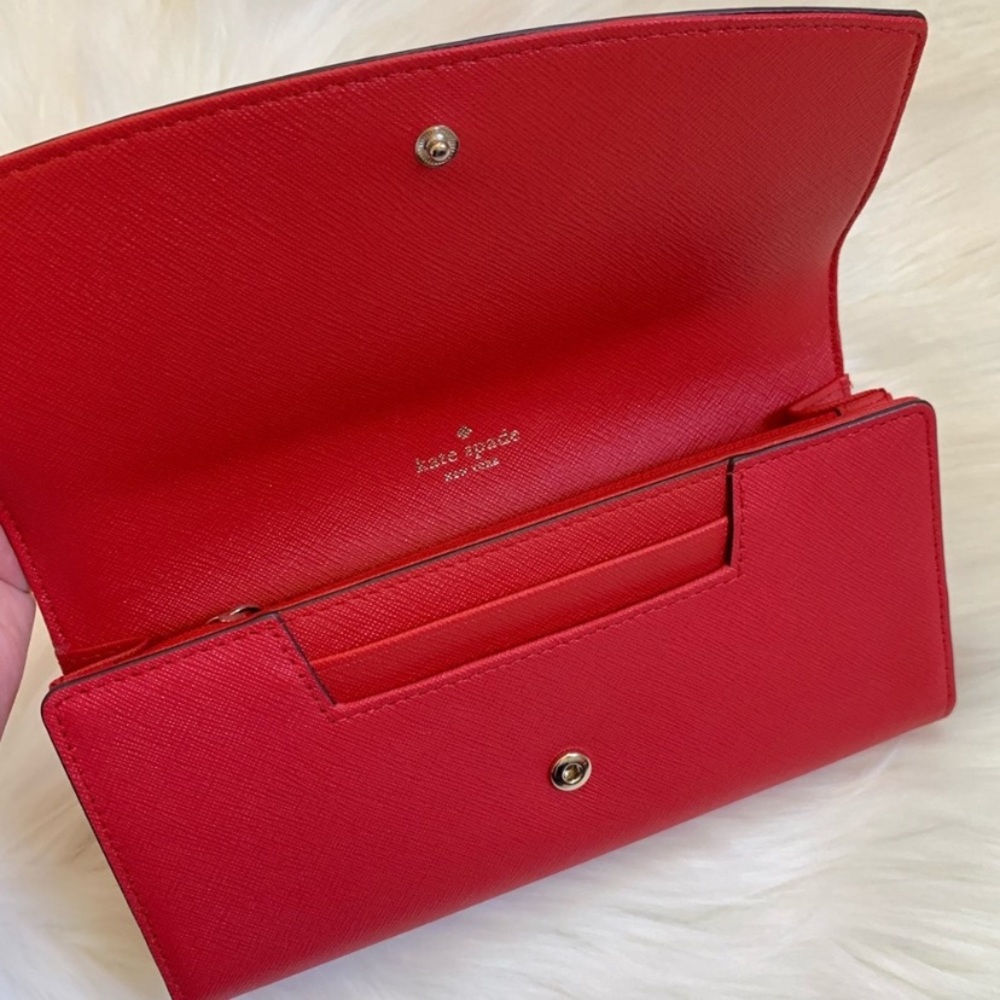 Kate Spade Laurel Way Hot Chili Caia Wallet - Picture 6 of 8